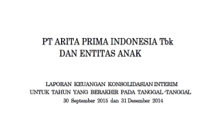 LAPORAN KEUANGAN KONSOLIDASI DESEMBER 2015