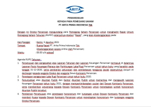 PEMANGGILAN KEPADA PARA PEMEGANG SAHAM