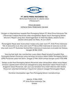 PENGUMUMAN KEPADA PARA PEMEGANG SAHAM (Tahun 2024)