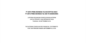 LAPORAN KEUANGAN KONSOLIDASI SEPTEMBER 2016