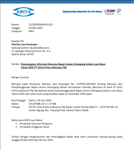 Rencana Rapat Umum Pemegang Saham Luar Biasa Tahun 2025
