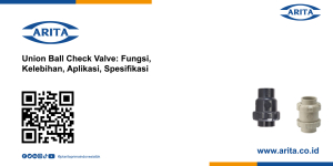 Union Ball Check Valve: Fungsi, Kelebihan, Aplikasi, Spesifikasi Union Ball Check Valve: Fungsi, Kelebihan, Aplikasi, Spesifikasi